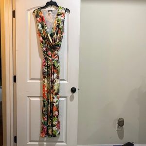 Venus tropical print pants jumpsuit
